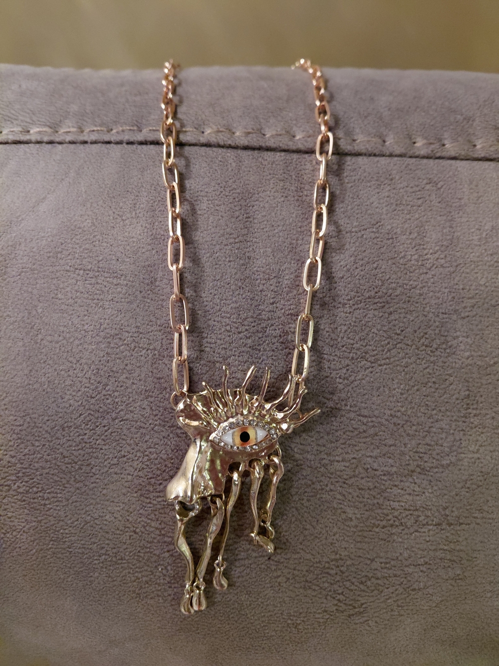 Gold Tone Evil Eye Drip Pendant Necklace - Women Jewelry